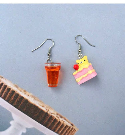 1 Pair Novelty Hamburger Cake Resin Women's Earrings