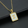 Fashion Letter Stainless Steel Inlay Shell Pendant Necklace 1 Piece