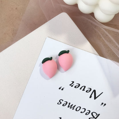 1 Pair Cute Fruit Resin Plating Women's Ear Studs