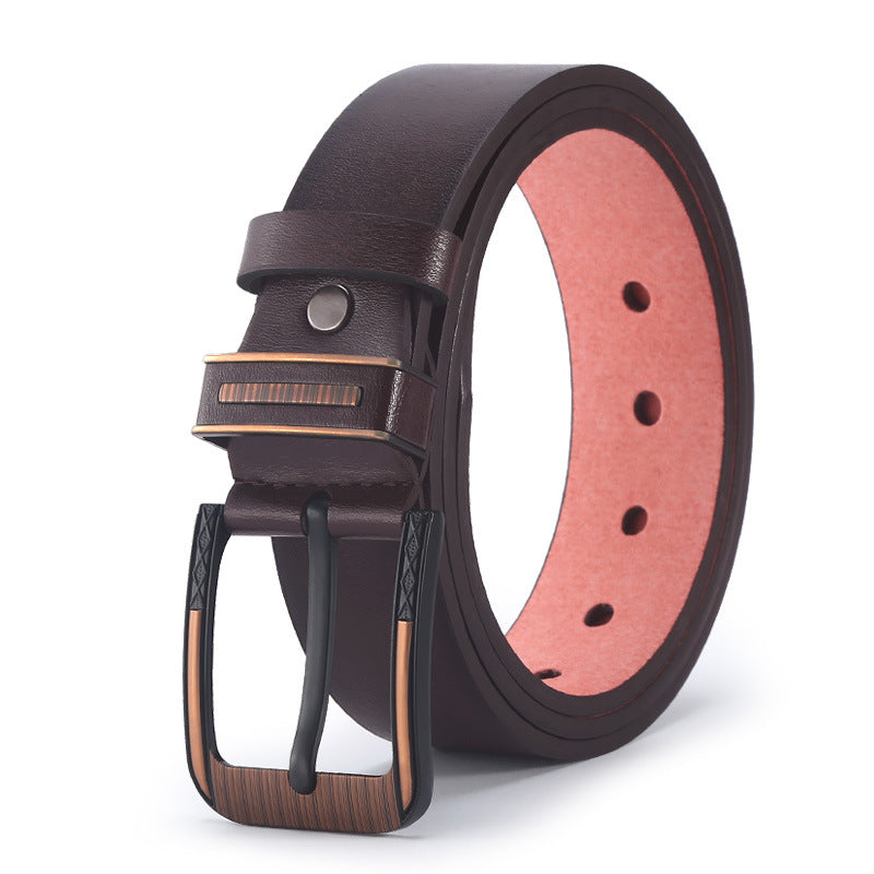 Retro Solid Color Pu Leather Alloy Men'S Leather Belts 1 Piece