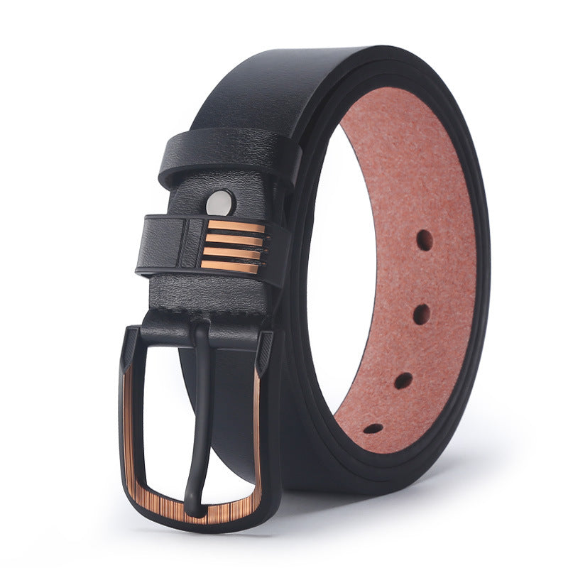 Retro Solid Color Pu Leather Alloy Men'S Leather Belts 1 Piece