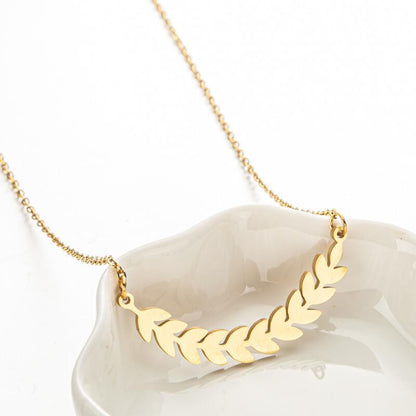 Fashion Leaf Stainless Steel Plating Necklace 1 Piece