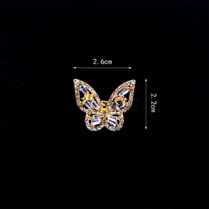 Fashion Butterfly Metal Inlay Rhinestones Women's Rings