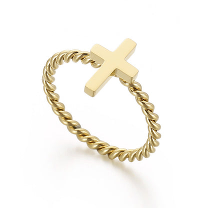 Creative Solid Color Cross Twist Titanium Steel Ring Wholesale Gooddiy