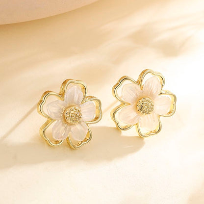 1 Pair Fashion Flower Alloy Women's Ear Studs