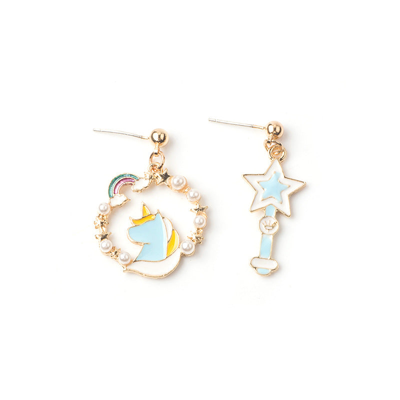 1 Pair Fashion Unicorn Alloy Plating Women's Drop Earrings