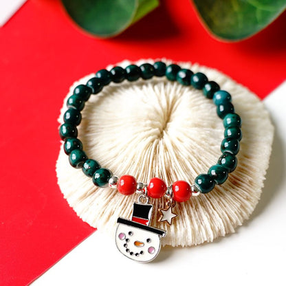 Fashion Santa Claus Bell Alloy Beaded Women's Bracelets 1 Piece