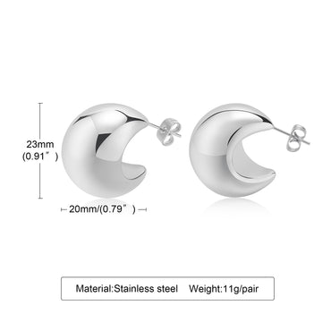 Simple Style Solid Color Stainless Steel Plating Ear Studs 1 Pair