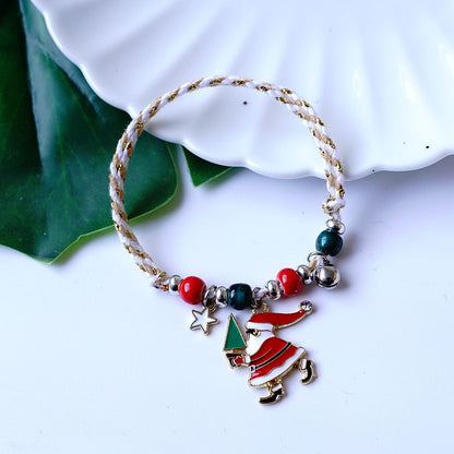 Fashion Santa Claus Snowman Alloy Enamel Women's Bracelets 1 Piece