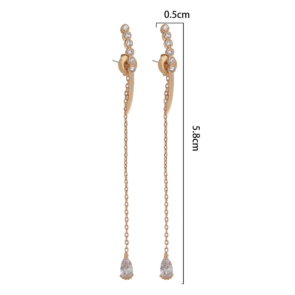 Fashion Flower Butterfly Copper Inlay Zircon Ear Line 1 Pair