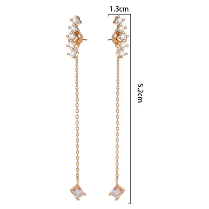 Fashion Flower Butterfly Copper Inlay Zircon Ear Line 1 Pair