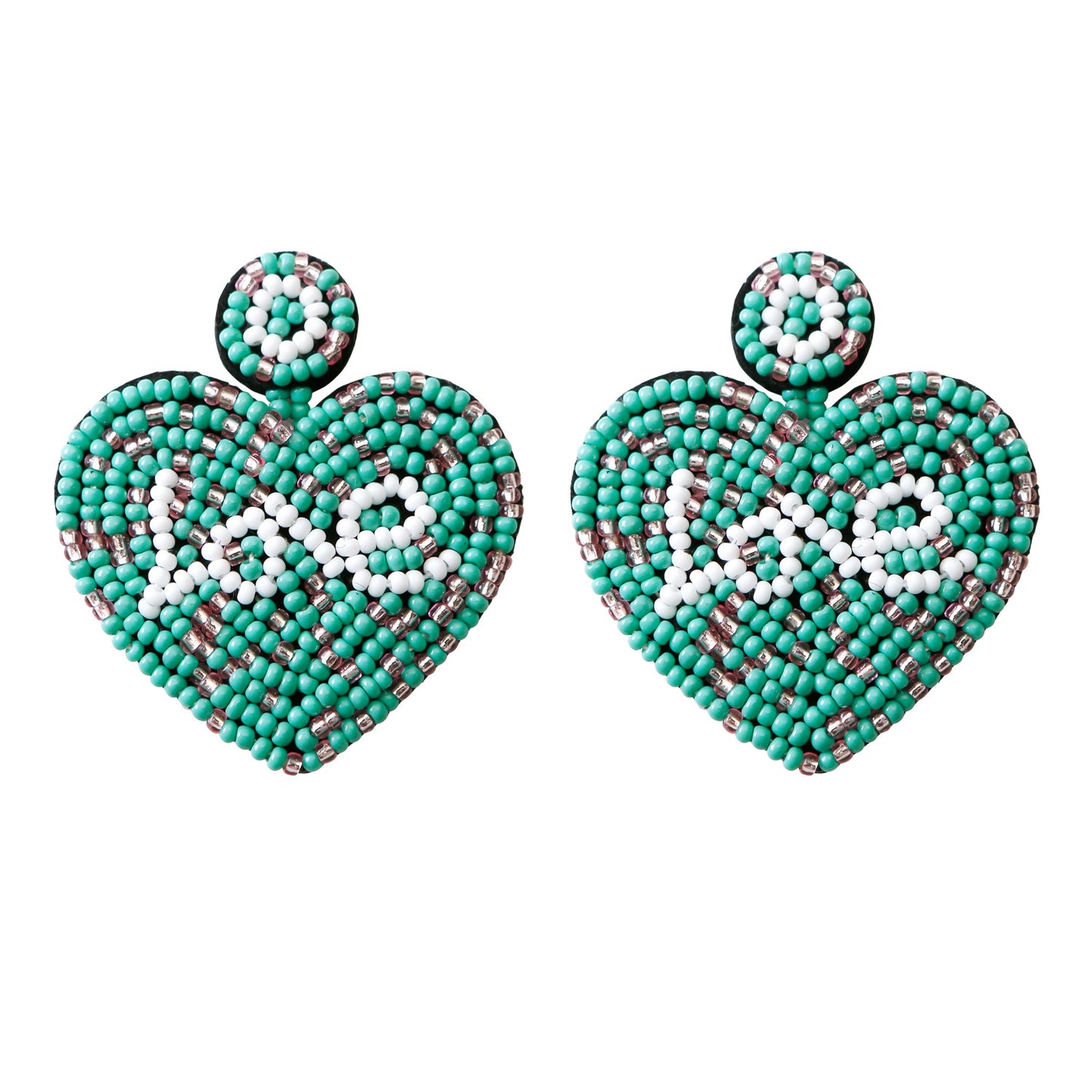 1 Pair Original Design Heart Shape Seed Bead Plating Women's Drop Earrings