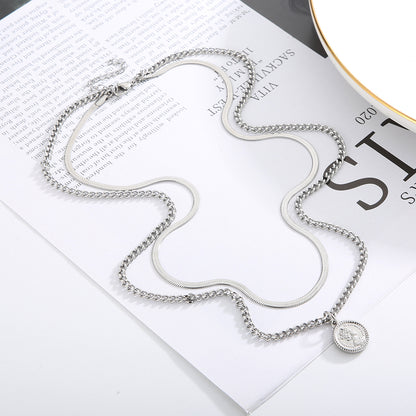 Fashion Portrait Stainless Steel Plating Layered Necklaces 1 Piece