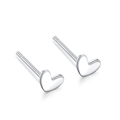 Cute Star Heart Shape Sterling Silver Plating Ear Studs 1 Pair