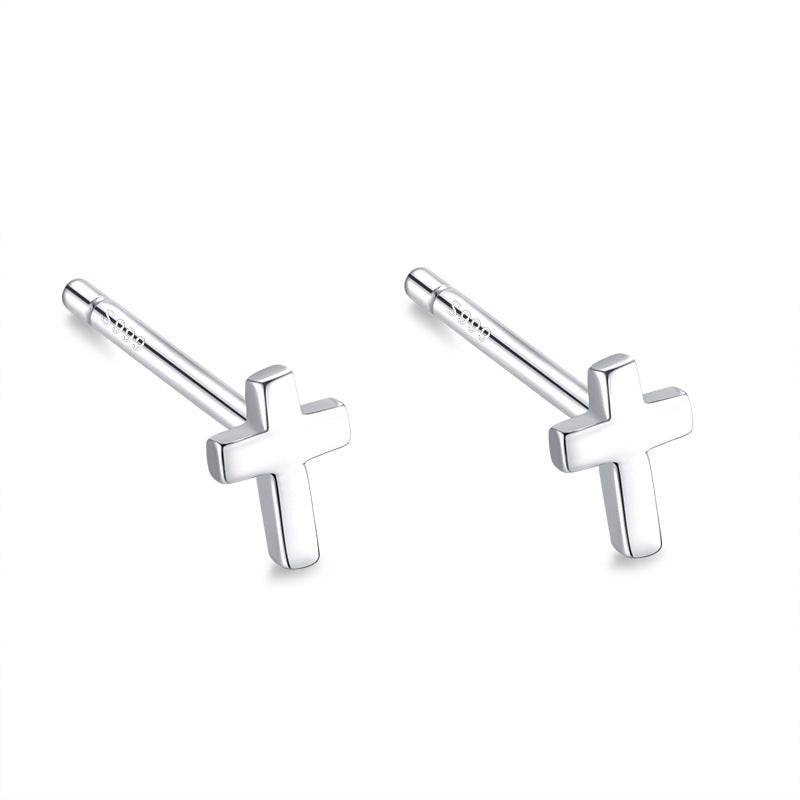 Cute Star Heart Shape Sterling Silver Plating Ear Studs 1 Pair