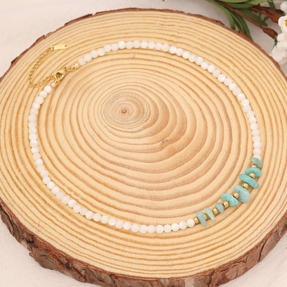 Original Design Printing Natural Stone Inlaid Shell Necklace 1 Piece