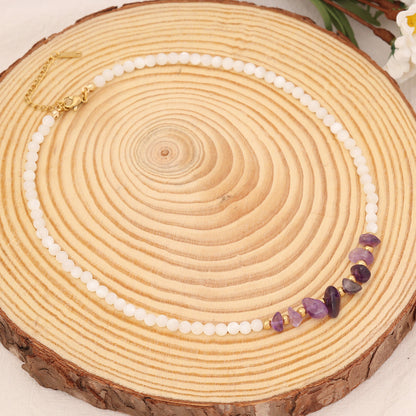 Original Design Printing Natural Stone Inlaid Shell Necklace 1 Piece