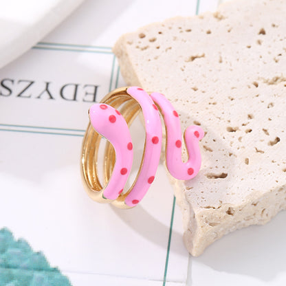 1 Piece Fashion Snake Copper Enamel Women's Open Ring