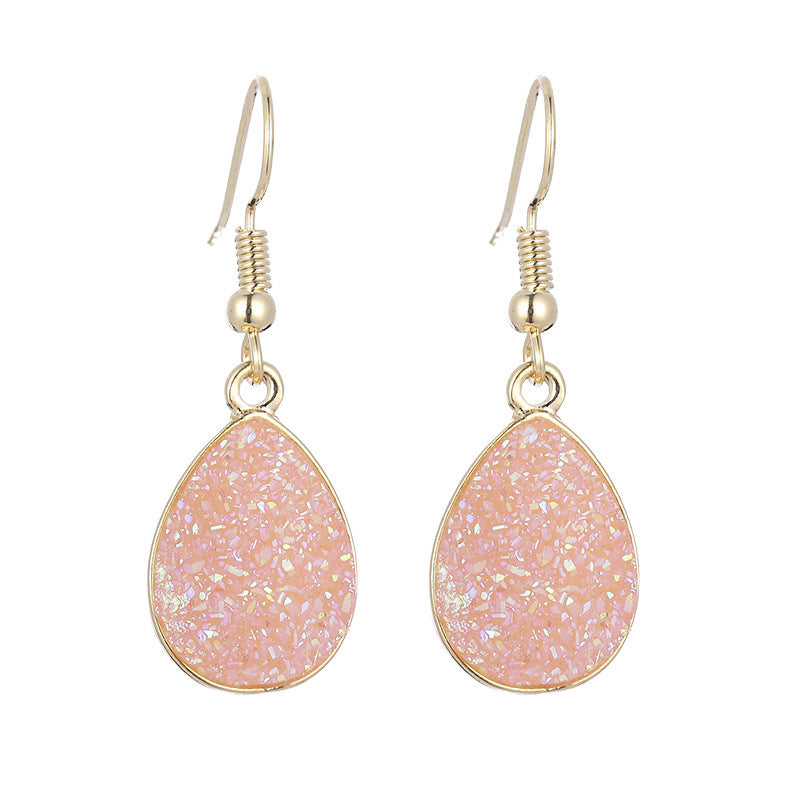 1 Pair Fashion Water Droplets Alloy Plating Inlay Artificial Gemstones Women's Drop Earrings