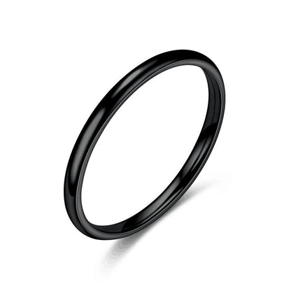 Fashion Circle Titanium Steel Polishing Plating Rings 1 Piece