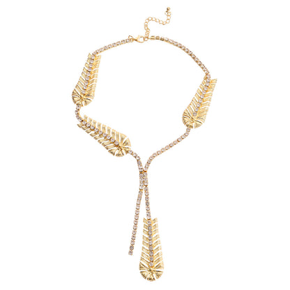 Elegant Retro Luxurious Geometric Alloy Tassel Women's Earrings Necklace Jewelry Set