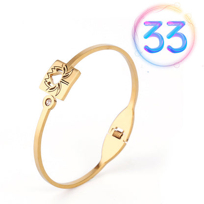 Fashion Geometric Stainless Steel Plating Zircon Bangle