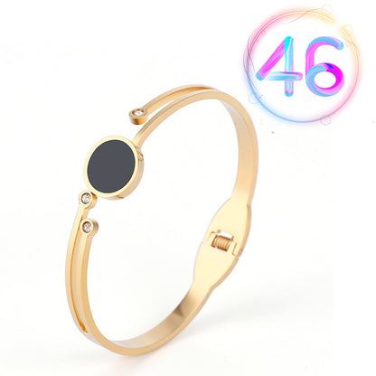 Fashion Geometric Stainless Steel Plating Zircon Bangle