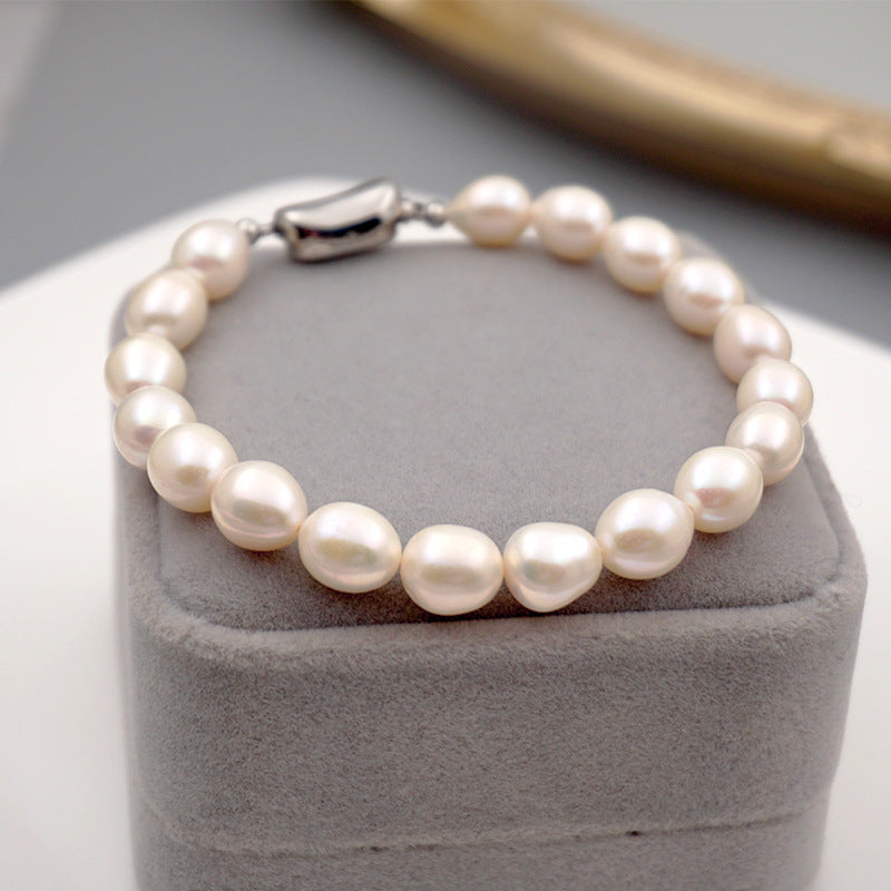 Simple Style Round Pearl Beaded Bracelets Necklace 1 Piece