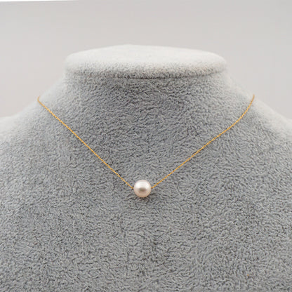 Simple Style Round Pearl Titanium Steel Necklace