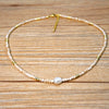 Fashion Geometric Stainless Steel Artificial Crystal Beaded Pearl Necklace