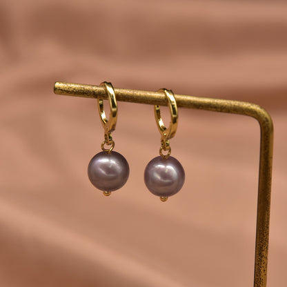 Elegant Geometric Pearl Inlay Zircon Earrings 1 Pair