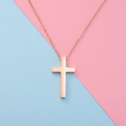 Fashion Cross Stainless Steel Patchwork Pendant Necklace