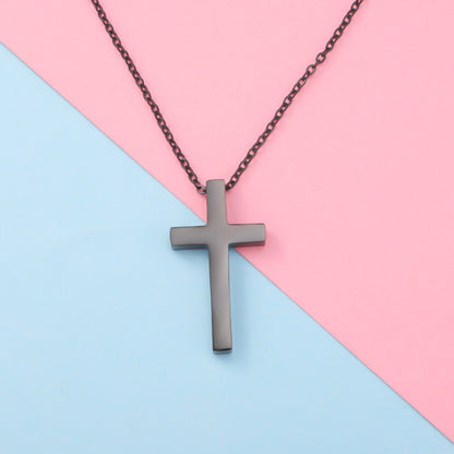 Fashion Cross Stainless Steel Patchwork Pendant Necklace