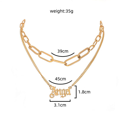 Fashion Star Moon Copper Inlay Zircon Layered Necklaces 1 Piece