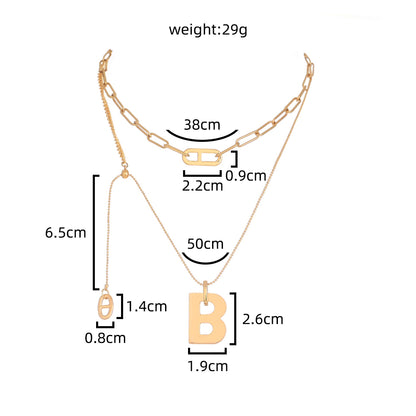 Fashion Star Moon Copper Inlay Zircon Layered Necklaces 1 Piece