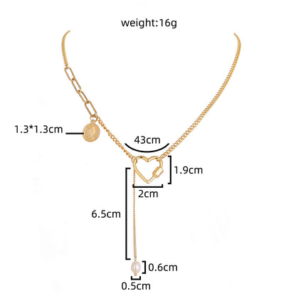 Fashion Star Moon Copper Inlay Zircon Layered Necklaces 1 Piece