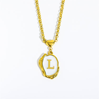 Fashion Letter Stainless Steel Titanium Steel Plating Pendant Necklace