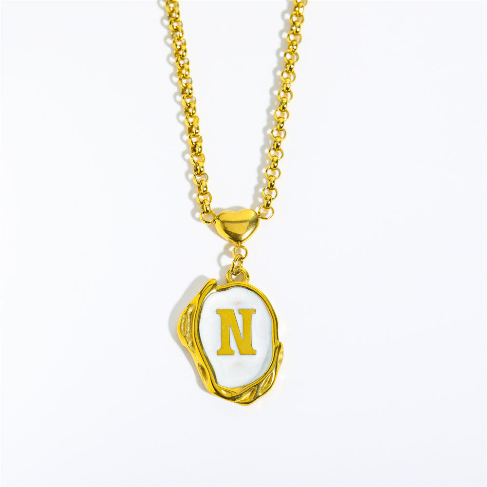 Fashion Letter Stainless Steel Titanium Steel Plating Pendant Necklace