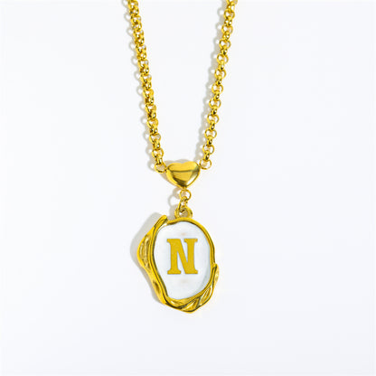 Fashion Letter Stainless Steel Titanium Steel Plating Pendant Necklace