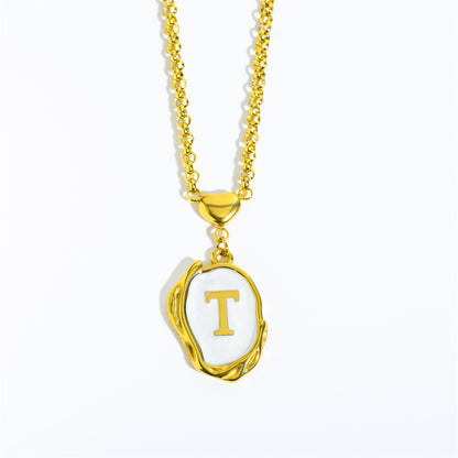 Fashion Letter Stainless Steel Titanium Steel Plating Pendant Necklace