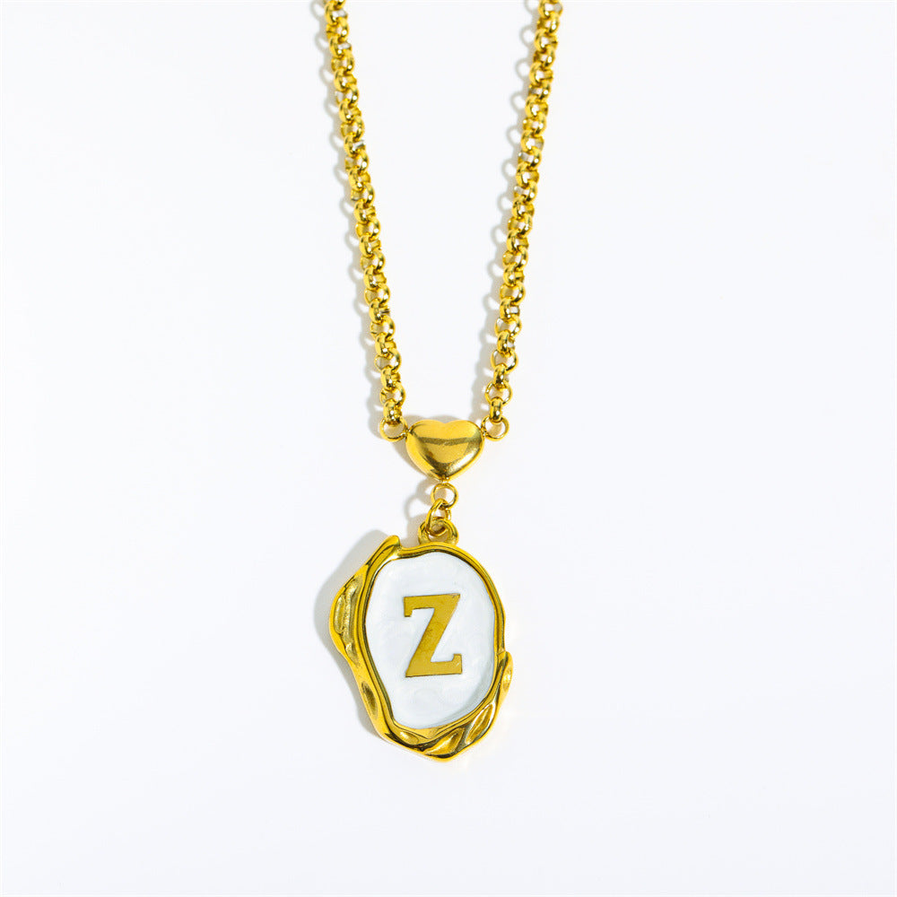 Fashion Letter Stainless Steel Titanium Steel Plating Pendant Necklace