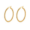 Fashion Round Stainless Steel Plating Hoop Earrings 1 Pair