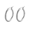 Fashion Round Stainless Steel Plating Hoop Earrings 1 Pair