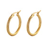 Fashion Round Stainless Steel Plating Hoop Earrings 1 Pair