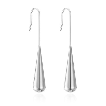 Retro Water Droplets Stainless Steel Plating Drop Earrings 1 Pair