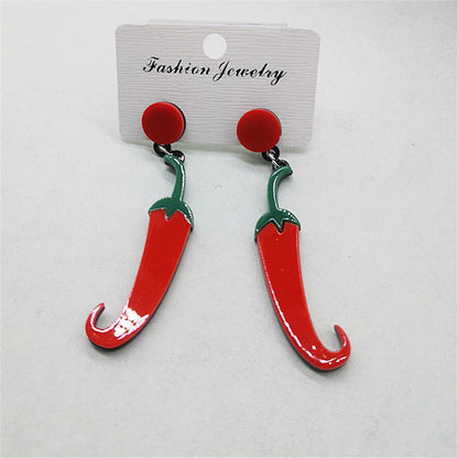 1 Pair Funny Fruit Arylic Women's Drop Earrings