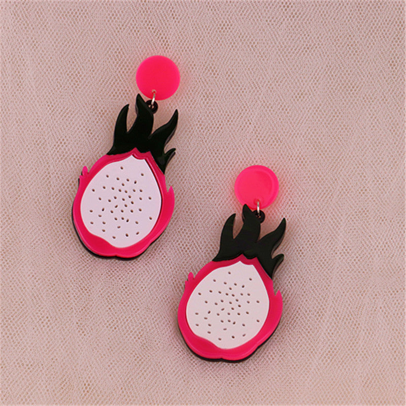 1 Pair Funny Fruit Arylic Women's Drop Earrings