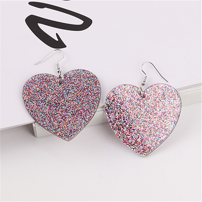 1 Pair Retro Heart Shape Arylic Women's Drop Earrings