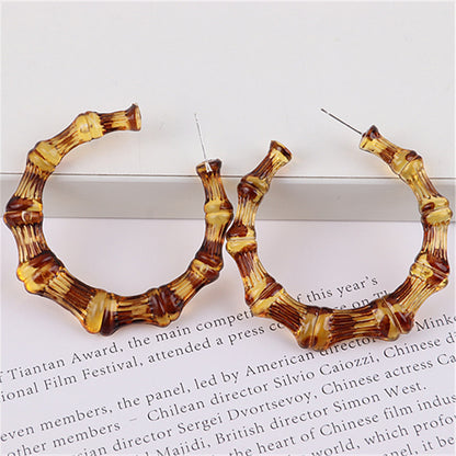 1 Pair Fashion Colorful Transparent Arylic Women's Hoop Earrings