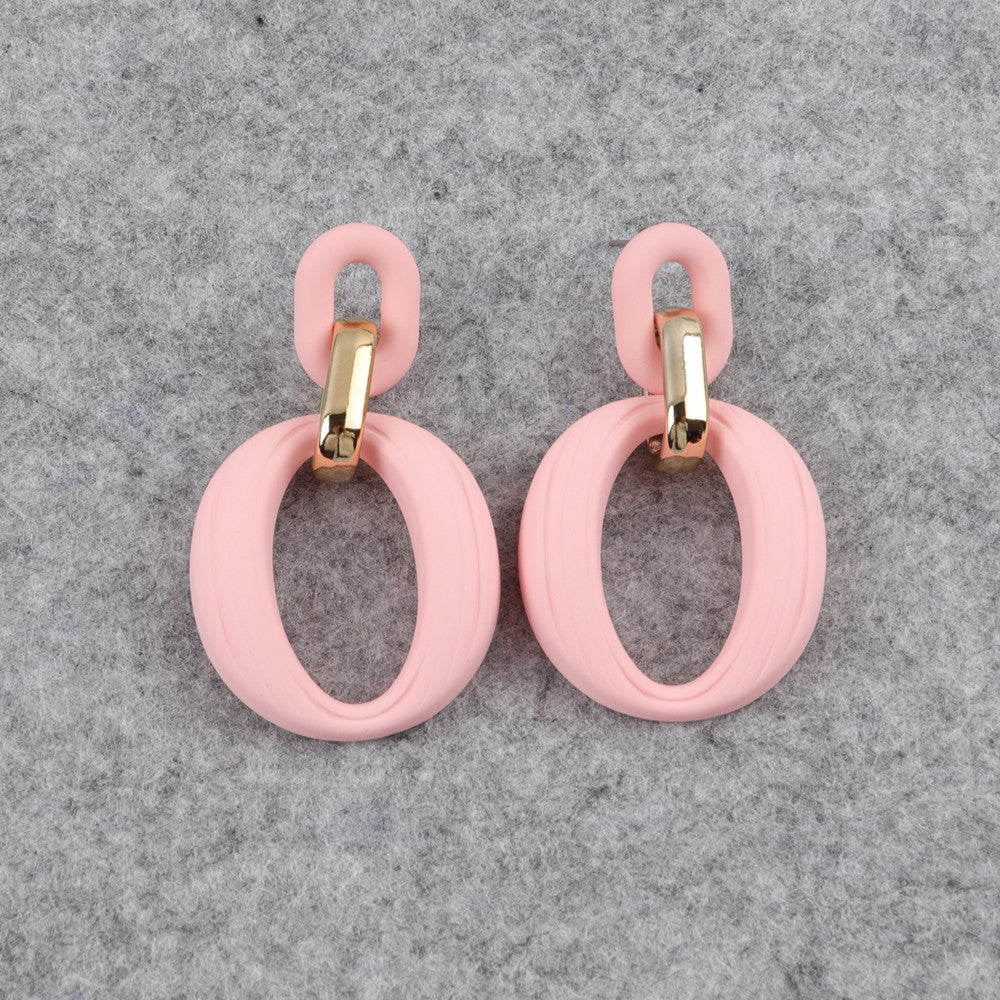 1 Pair Simple Style Round Arylic Patchwork Women's Ear Studs